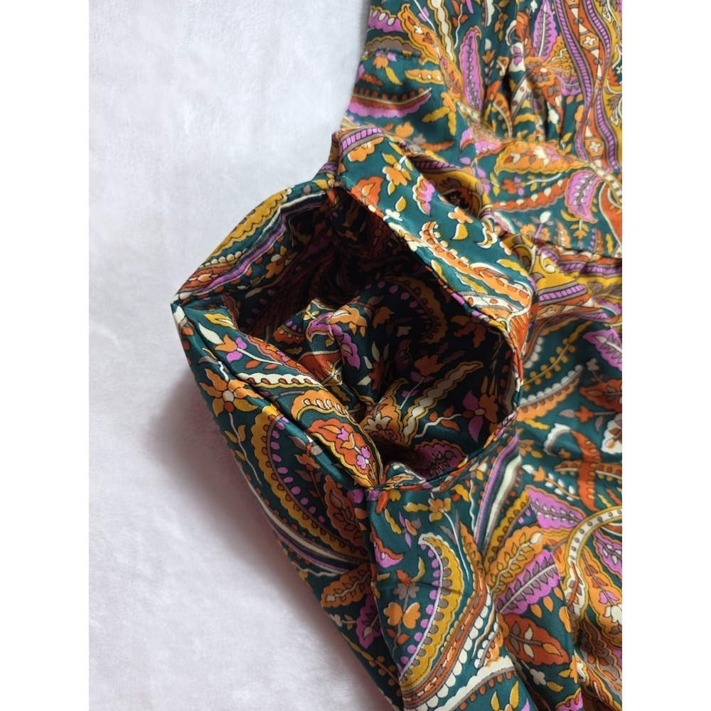 Boho Paisley Wide Leg Jumpsuit Made In India One Size M/L Festival Resort - Picture 11 of 11